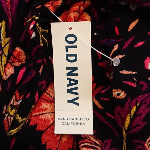 Women's Long Flowing Black Floral Old Navy Dress - Picture 8 of 8